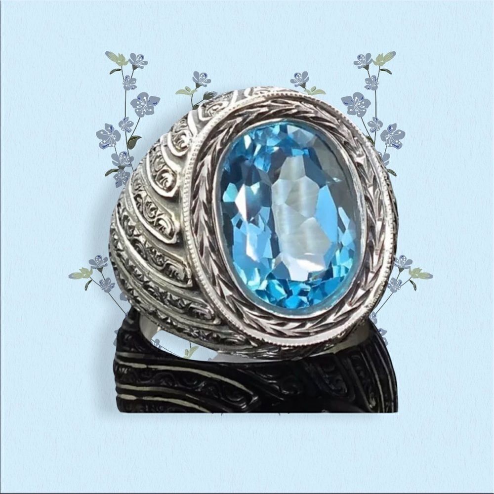 AQUAMARINE FASHION RING 10 